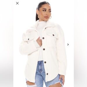 Feels Like Fall Sherpa Shacket - Ivory